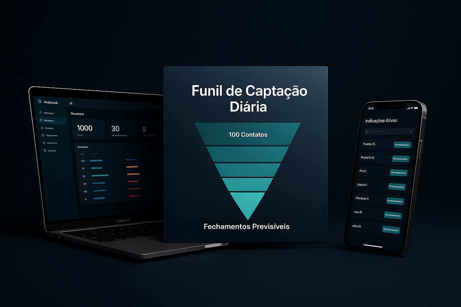 Mockup — O Funil de Captação Diária