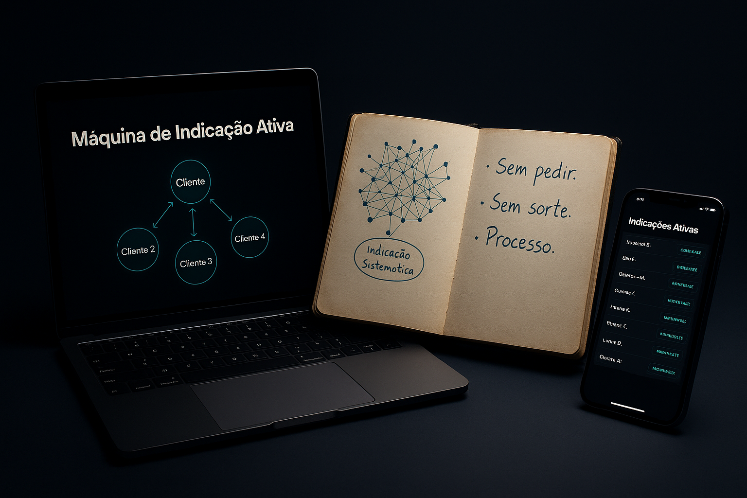 Mockup — A Máquina de Indicação Ativa